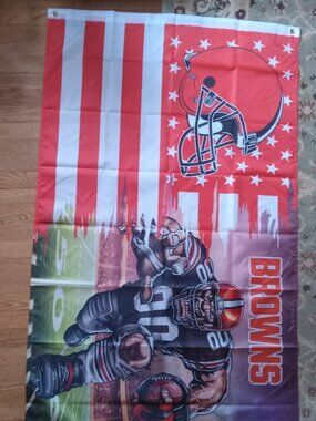 Cleveland Browns NFL 3X5 Feet American Flag Banner Pole or Wall Decor